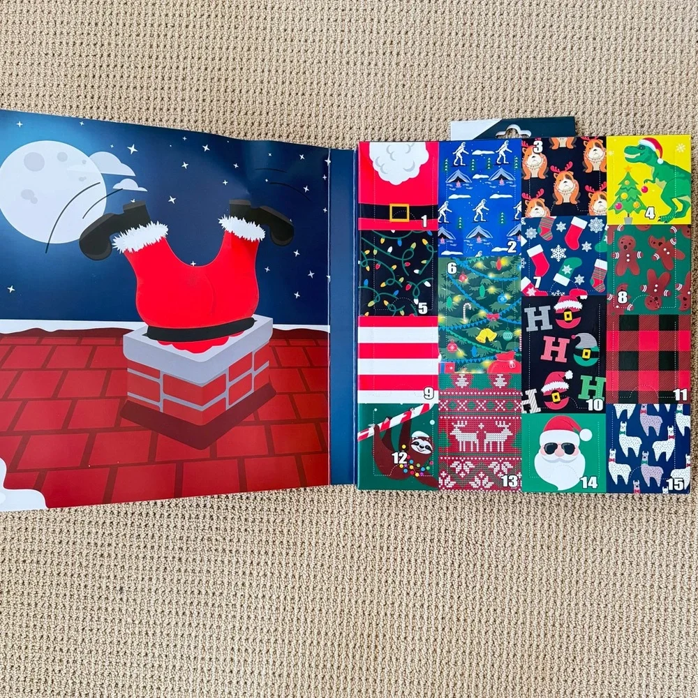 Christmas 15 Days of Socks Advent Calendar  15 Pair Mens Socks) NIB